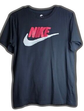 Nike Black Tee with Red Logo and White Swoosh